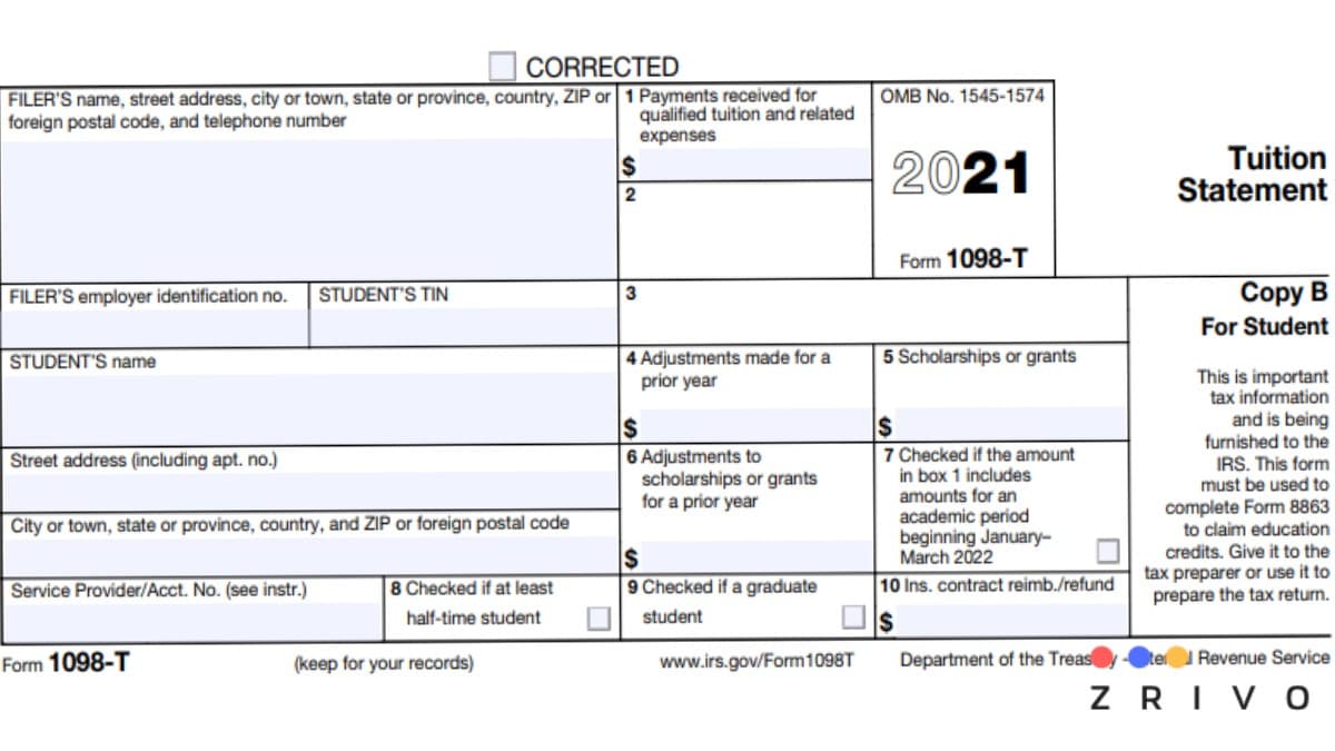 1098 T Form 2021 