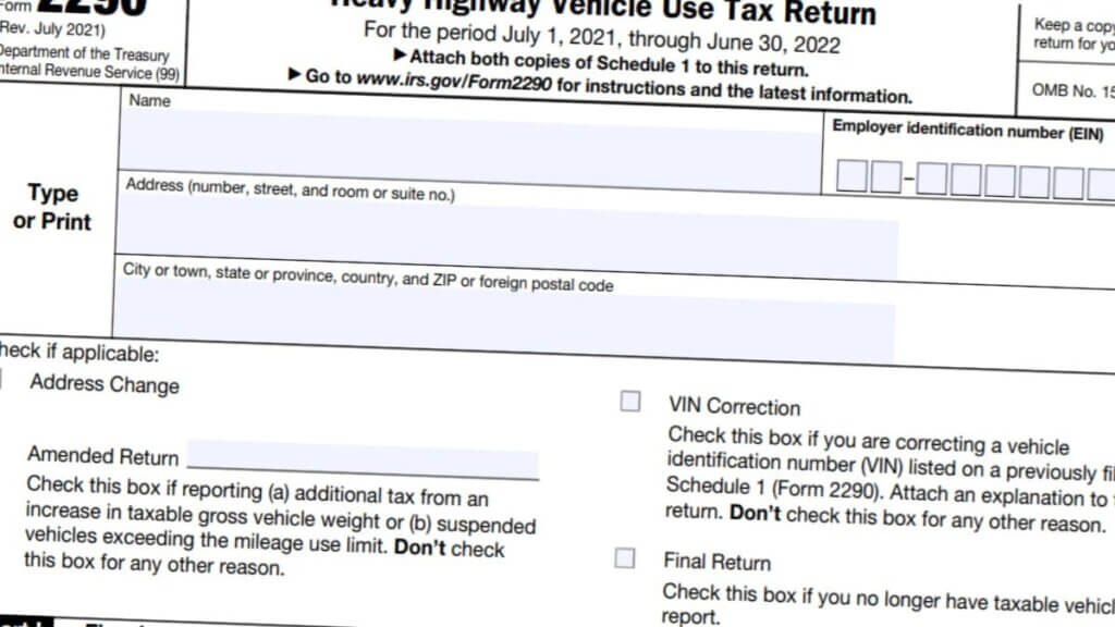 2290 Form 2022 - 2023 - IRS Forms - Zrivo