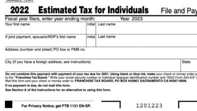 Form 540-ES California Estimated Tax