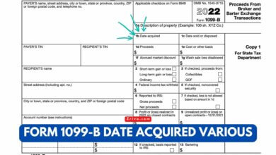 Form 1099-B Date Acquired Various