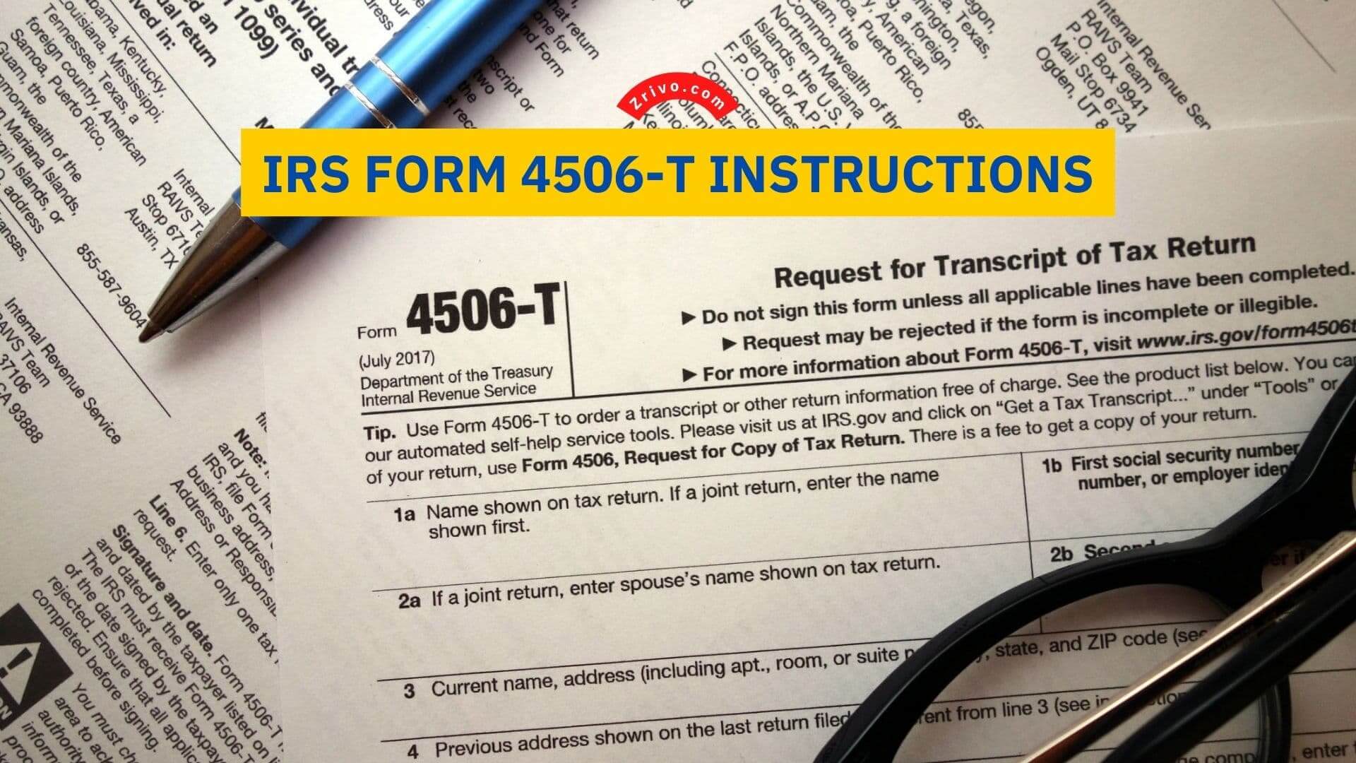IRS Form 4506-T Instructions