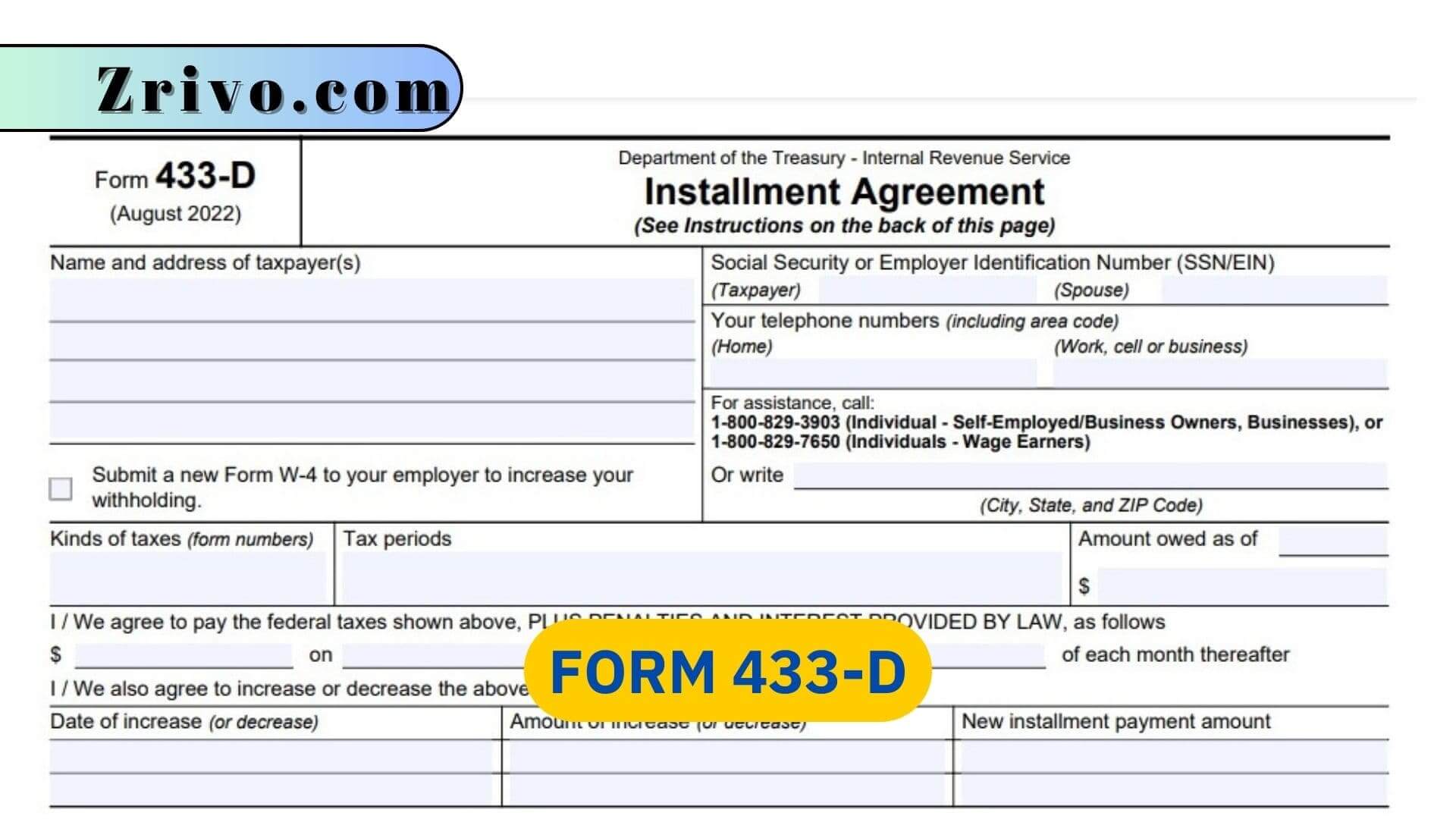 Form 433-D