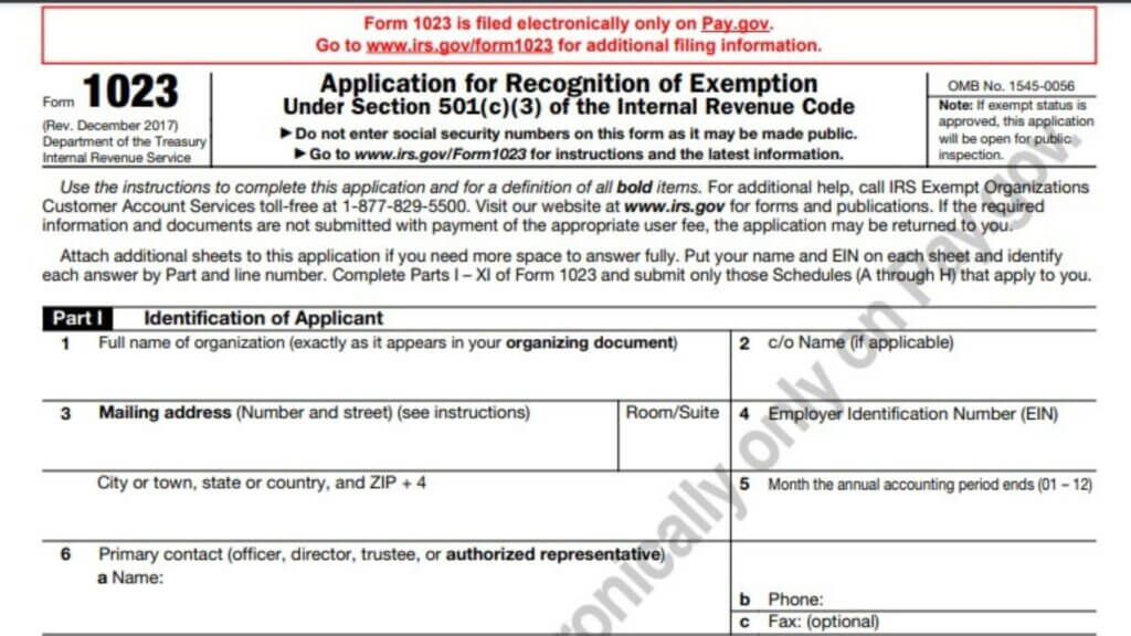Fill out a Form 1023