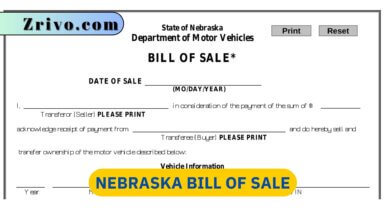 Nebraska Bill of Sale