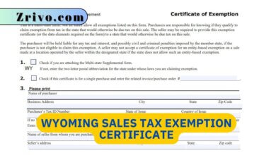Wyoming Sales Tax Exemption Certificate